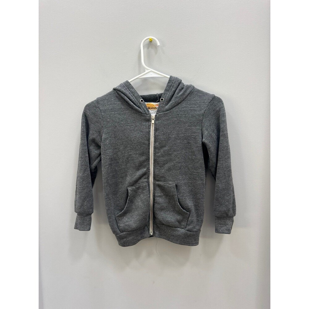 Aviator Nation Gray Zip Up Hoodie 6 Years